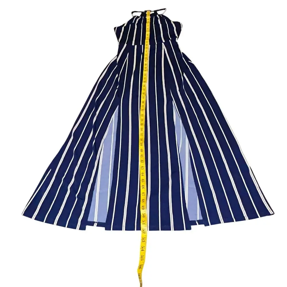 Candies Maxi Dress Women's Blue w/White Stripes Small - Picture 6 of 10